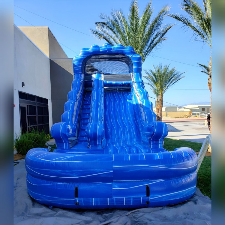 15' Dark Blue Marble Water Slide 30L 15W 15H