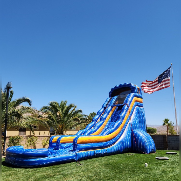 22' Giant Blue Marble and Orange Water Slide 40L 17W  22H